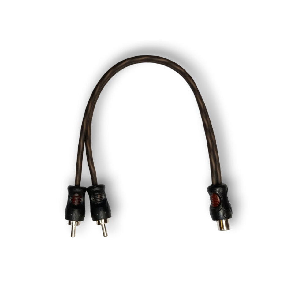 Y-разветвитель Global Audio EPLS-1F2M, 1RCA мама - 2RCA папа, никелированные коннекторы, синий — фото 1