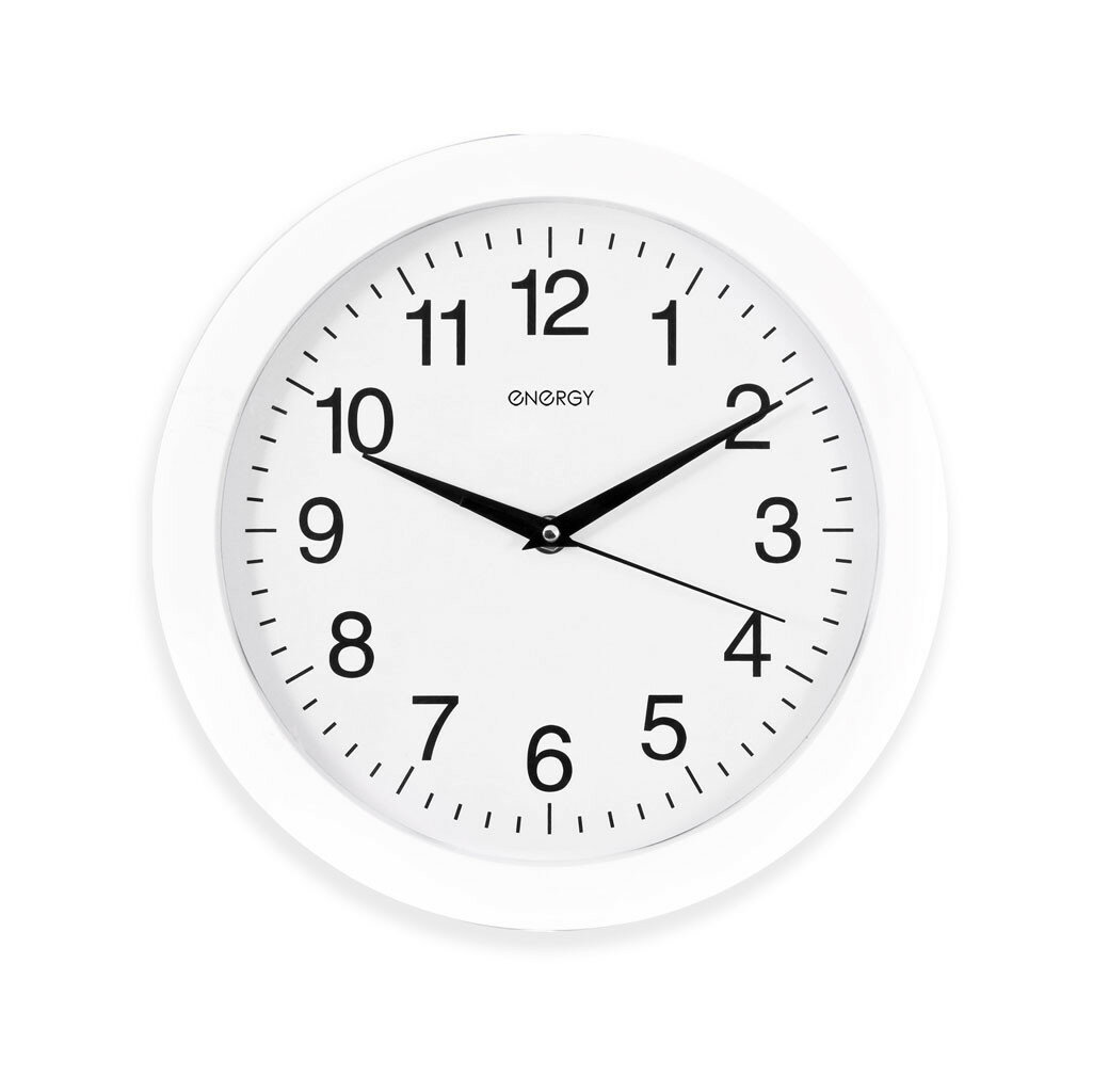 Часы настенные кварцевые ENERGY модель ЕС-01 цвет белый черный
