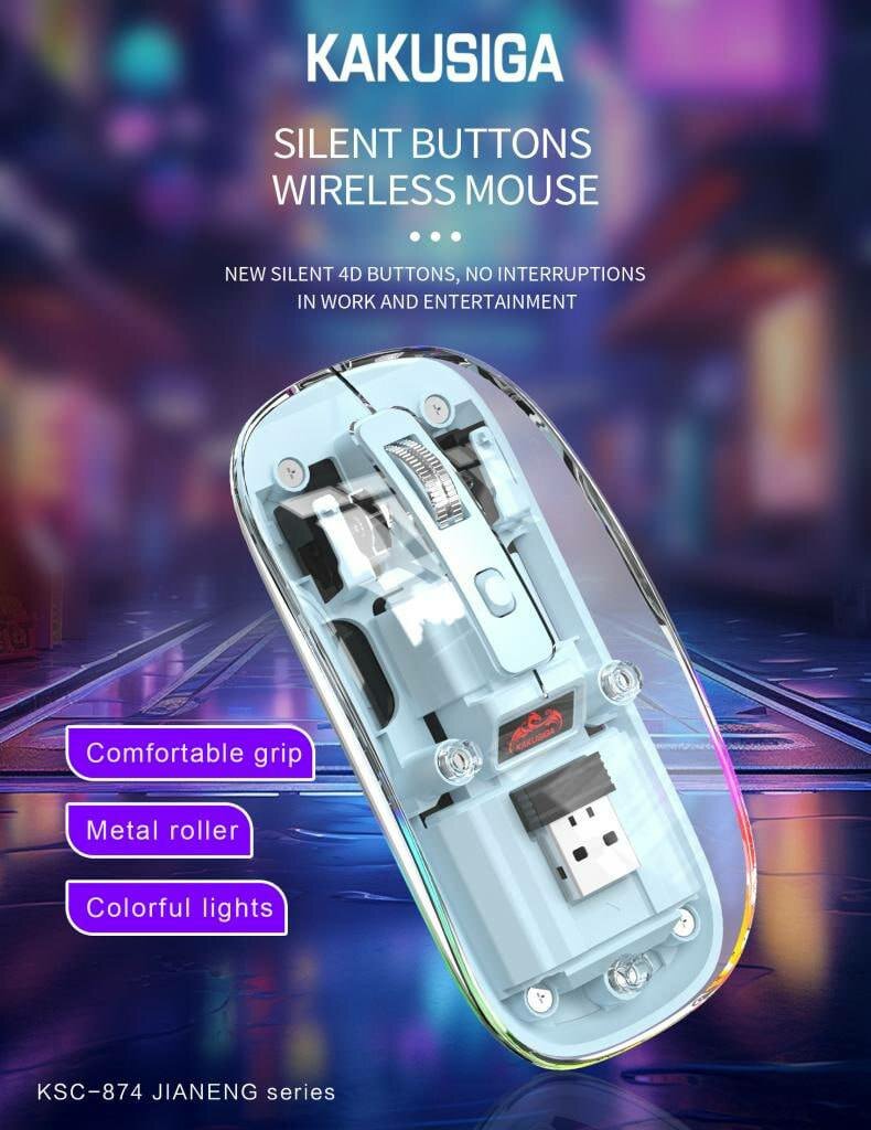 Беспроводная мышь KAKUSIGA KSC-874, с USB адаптером, эргономичный дизайн