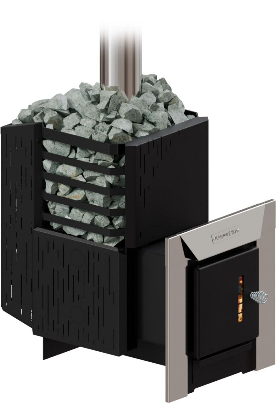 Печь банная Каминика ПБ 16 Мастер Сетка  с большой каменкой 16 кВт