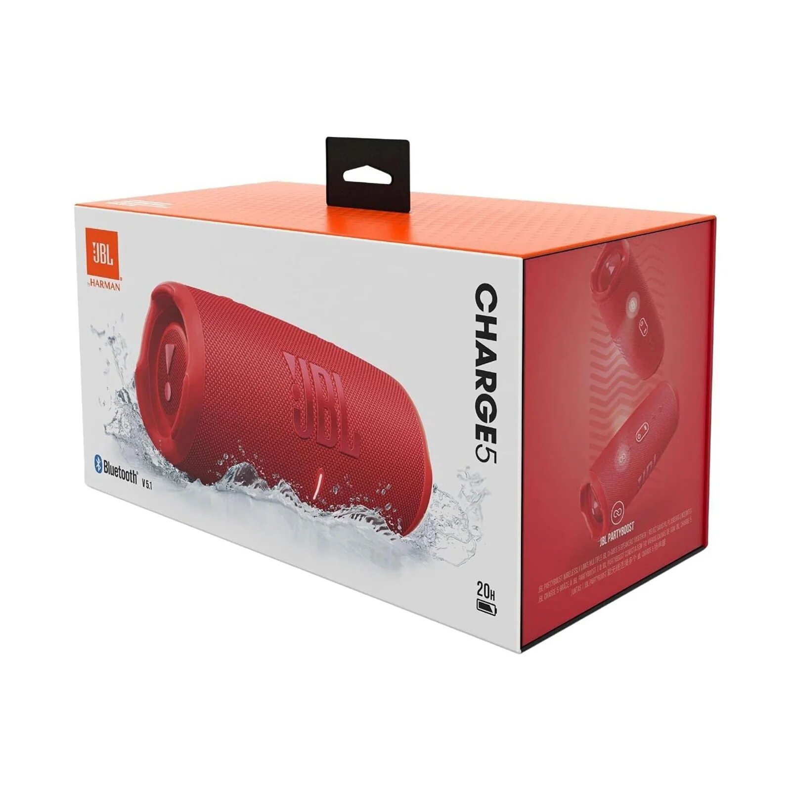 Портативная колонка JBL Charge 5, 21 Вт, аккумулятор 7500 мА, Bluetooth, красная