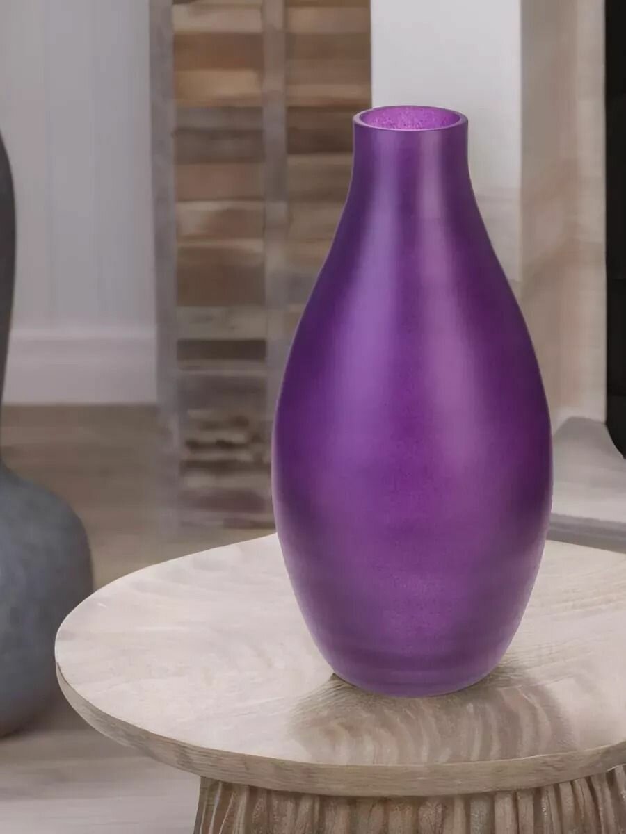 Ваза для цветов и сухоцветов стеклянная высокая 30 см