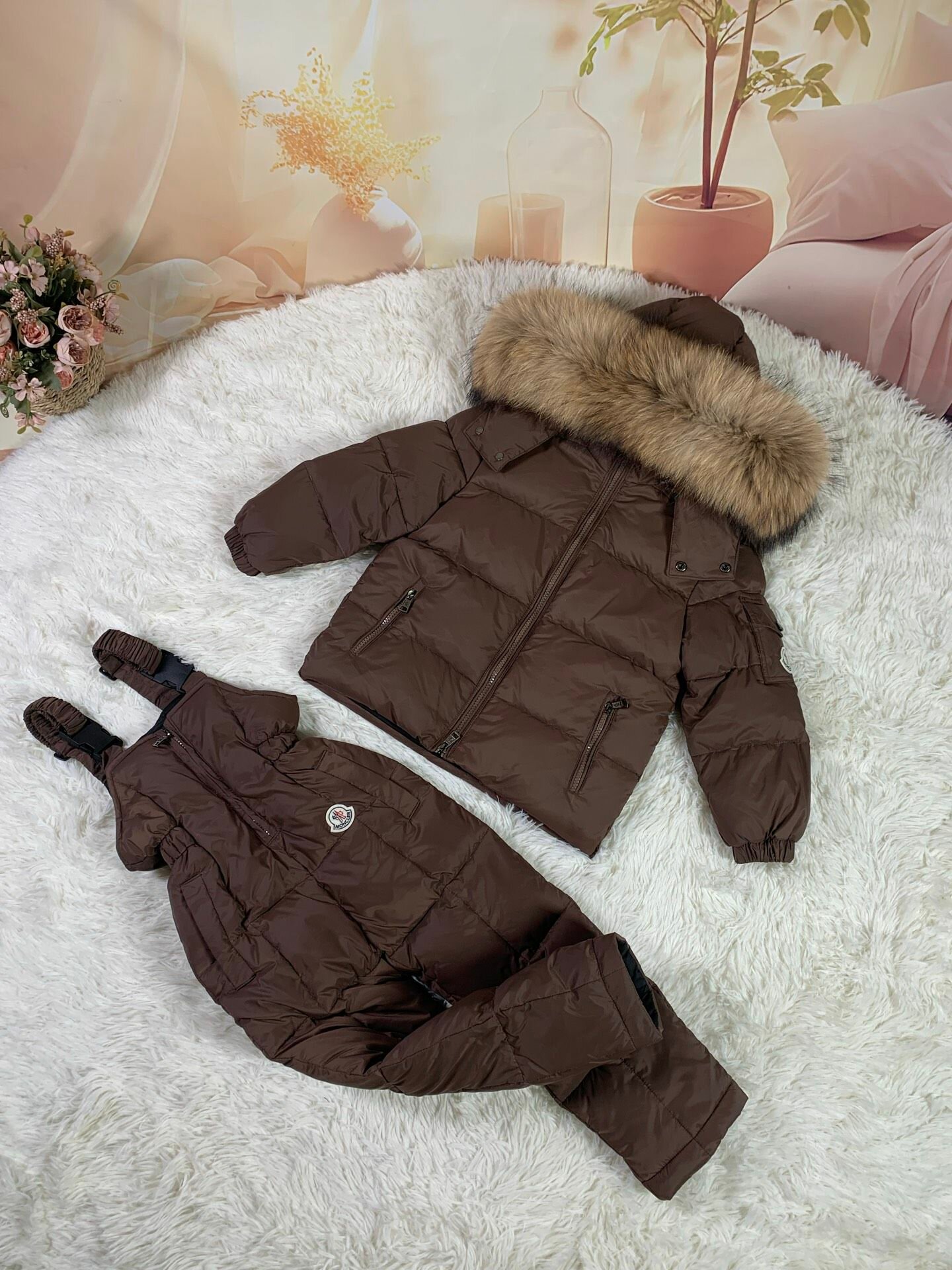 Комбинезон-конверт Moncler размер szie0-(рост:85-95CM), , коричневый