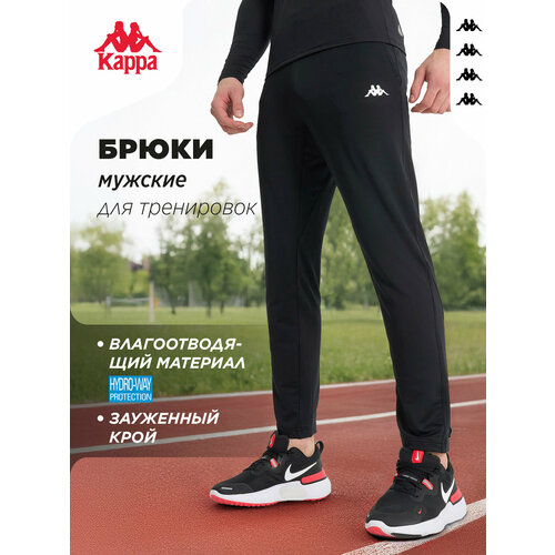 фото Брюки спортивные kappa sport men's knitted pants, размер 56-58, черный
