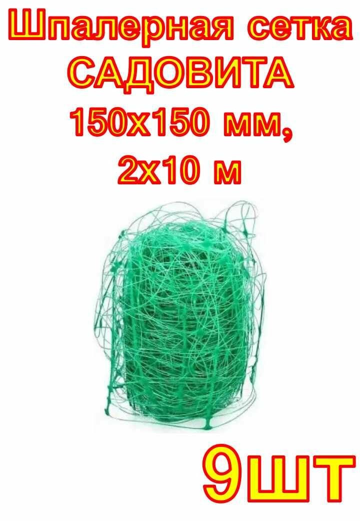 Шпалерная сетка садовита 150х150 мм, 2х10 м 9 шт