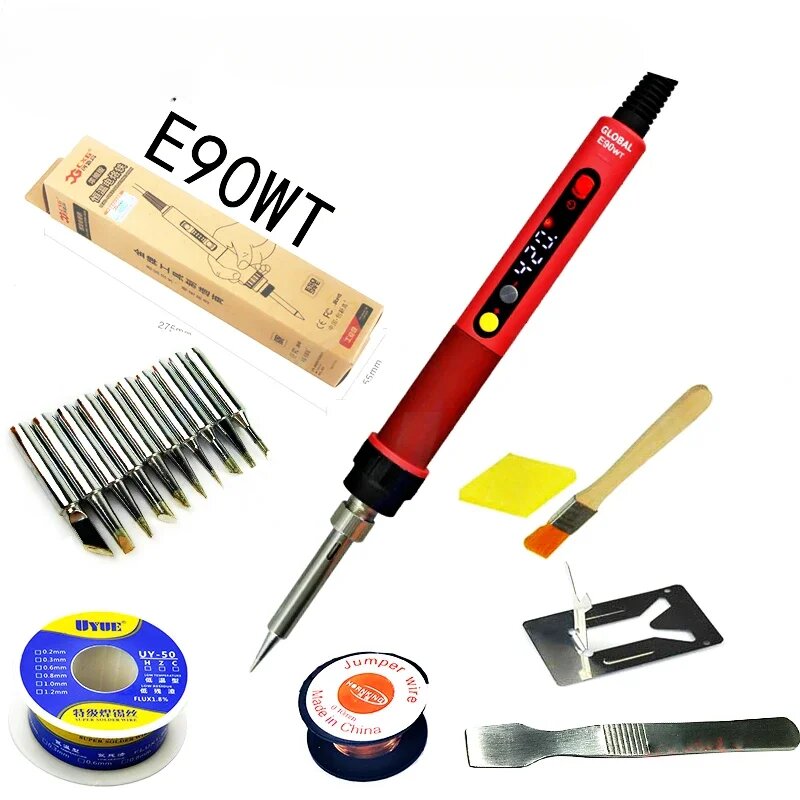 Профессиональный паяльник CXG E90WT  Цифровой Регулируемый NC термостат с ЖК дисплеем  инструменты для постоянной сварки и ремонта EU  A