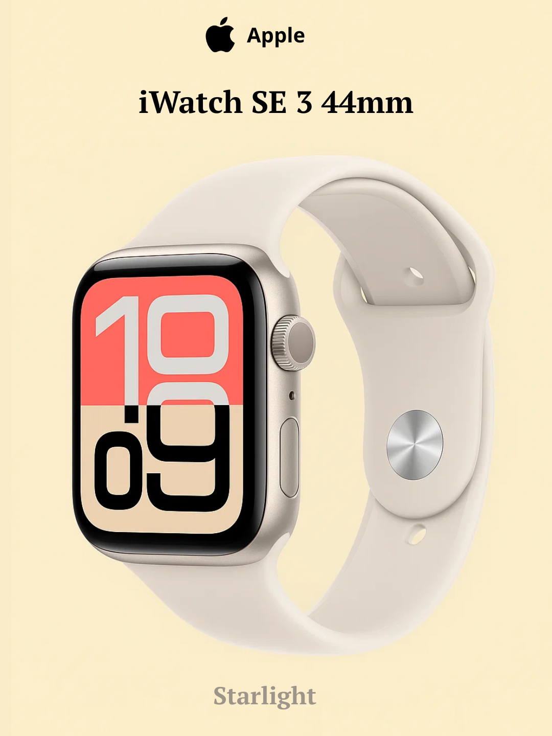 Apple Watch SE 3 умные часы 40 мм, GPS (Starlight) 2025 Года
