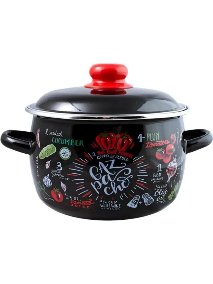Кастрюля с крышкой APPETITE 1RC221M Gazpacho эмал сфер, 5.5 л