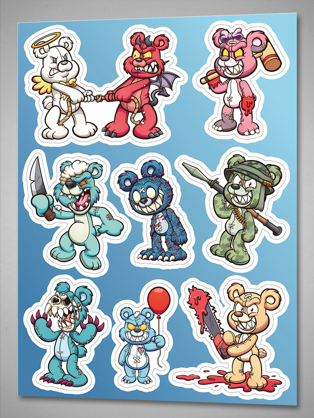 Наклейки Злые Плюшевые Мишки - Стикеры на телефон и авто