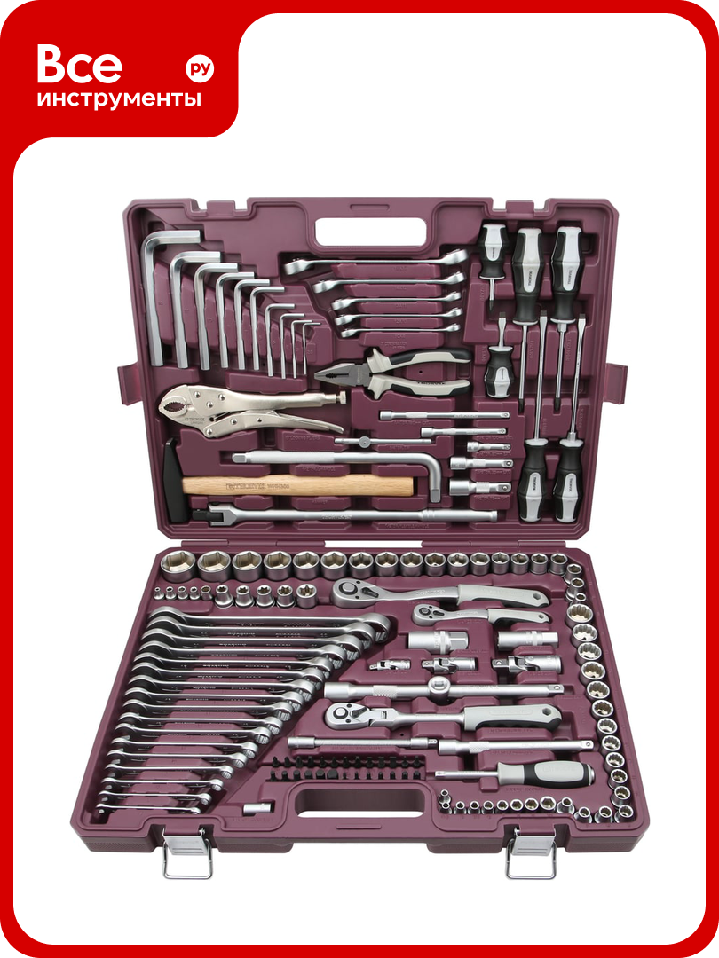 Универсальный набор инструмента THORVIK TS142 1 4   3 8  и 1 2 DR  142 предмета 054016