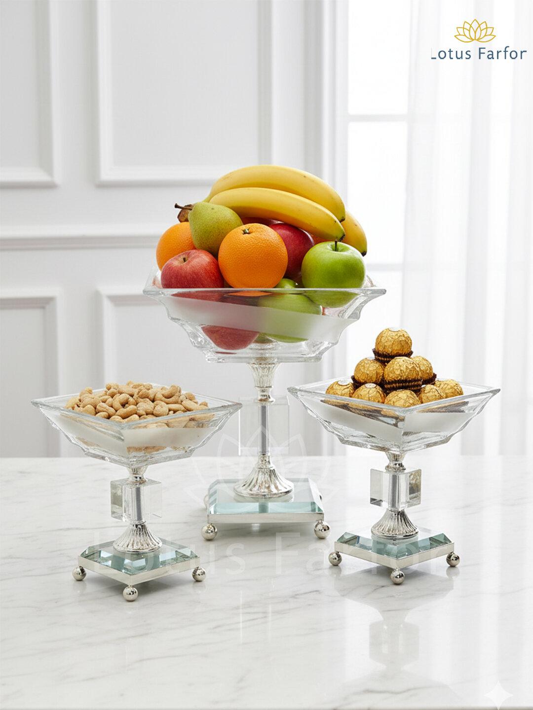 Богема, богемская ваза для сладостей, богемная коллекция посуды, набор богемной посуды