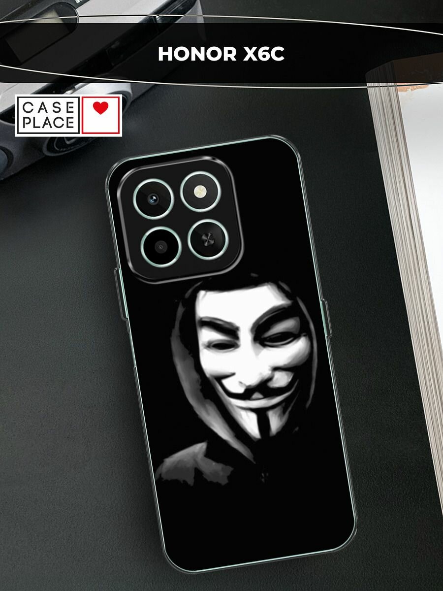 Силиконовый чехол на Honor X6c / Хонор X6c с принтом "Анонимус"