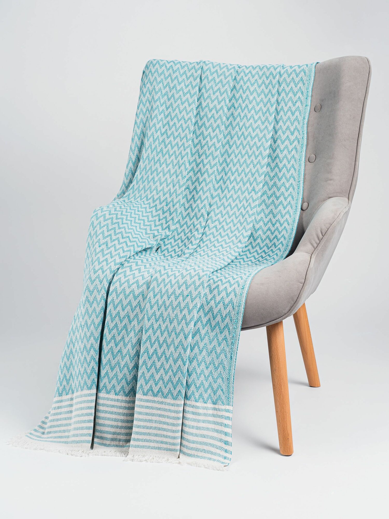 Плед ELISA цвет (сине-зеленый) 170*210 , хлопок, Турция