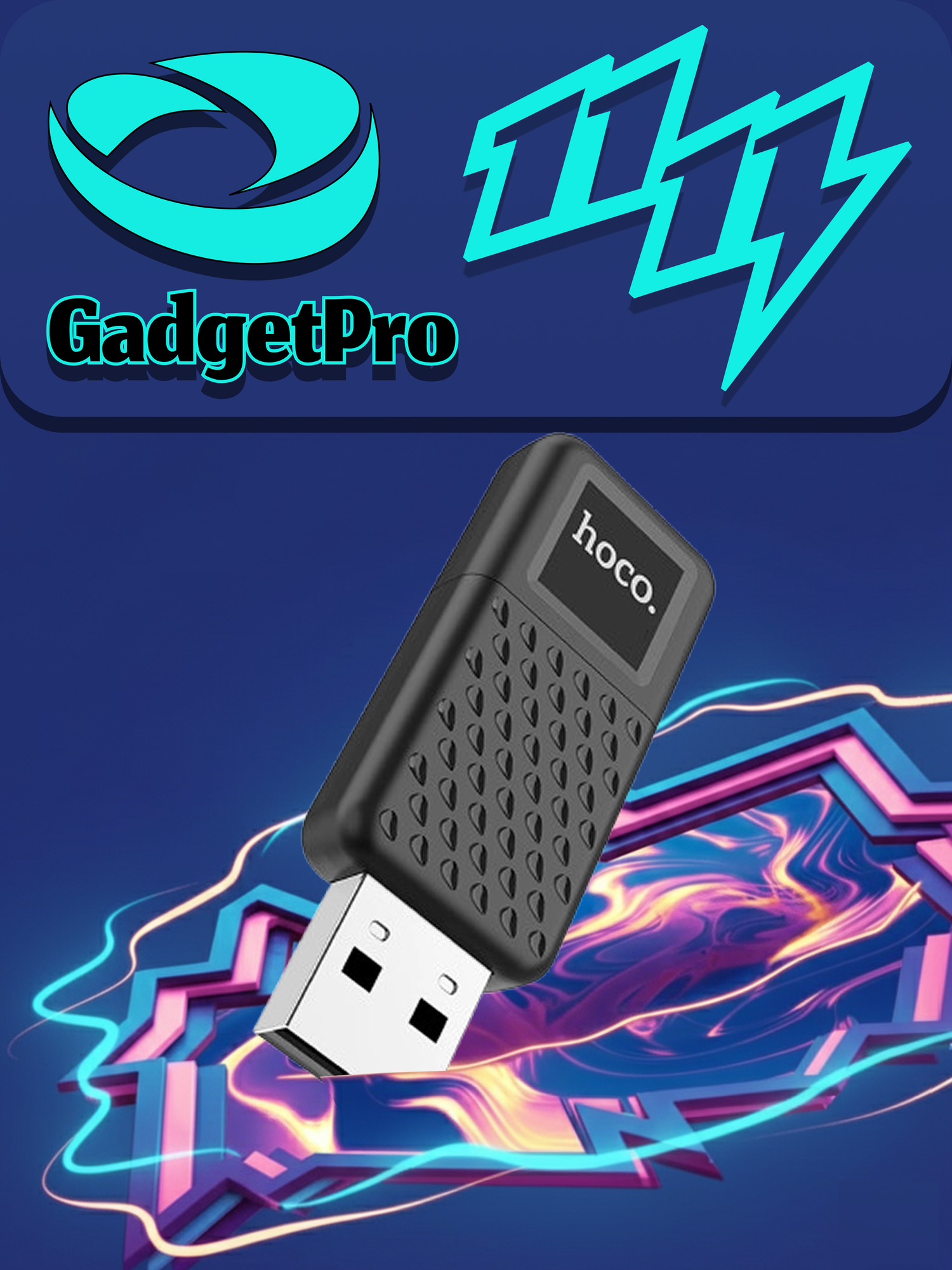 Флешка Hoco UD6 Intelligent 16 ГБ USB 2.0, компактная, черная, защита данных