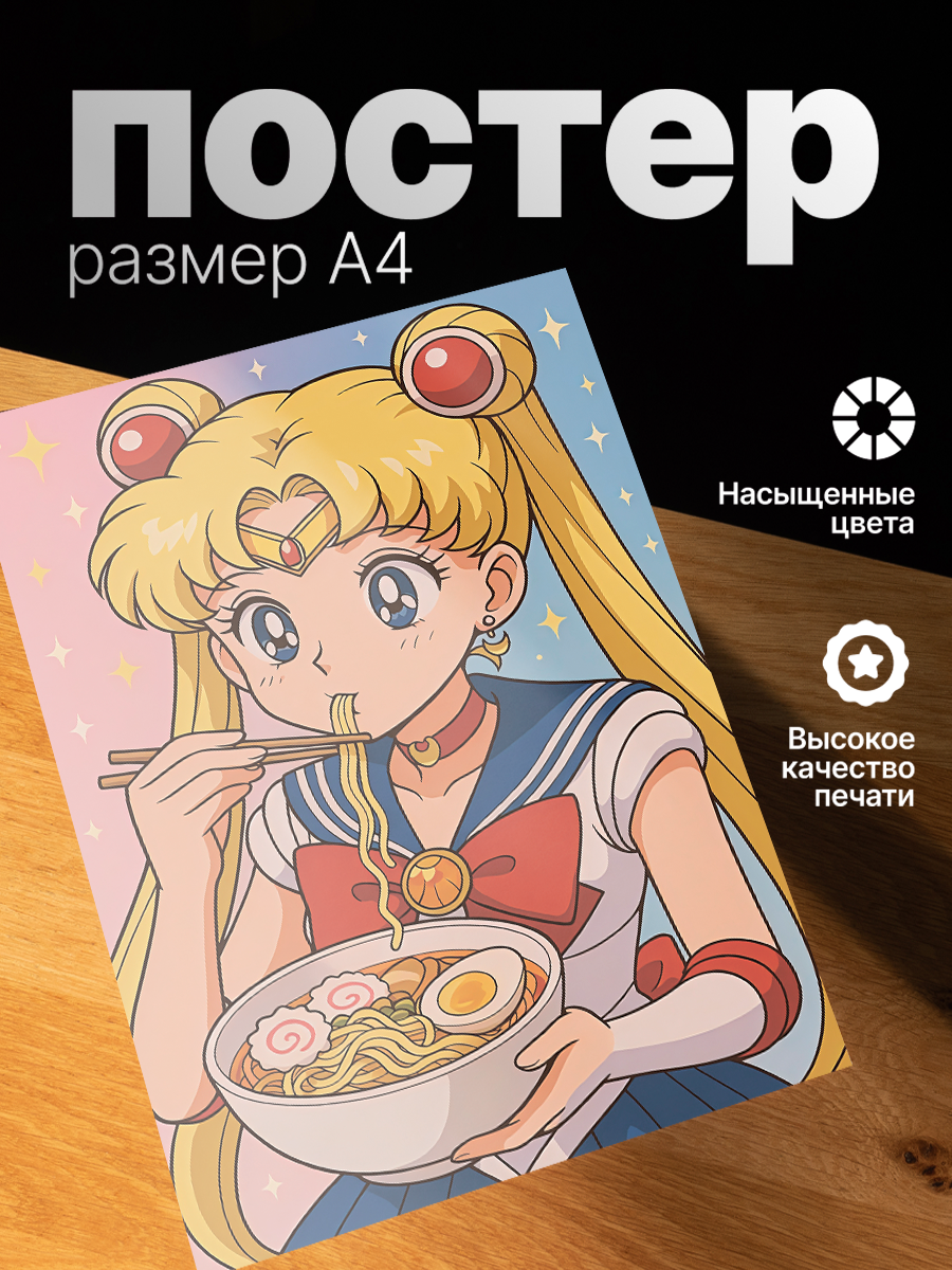 Постер ZEKEKS Сейлор Мун, на стену, без рамы, 29x21 см, цифровая печать