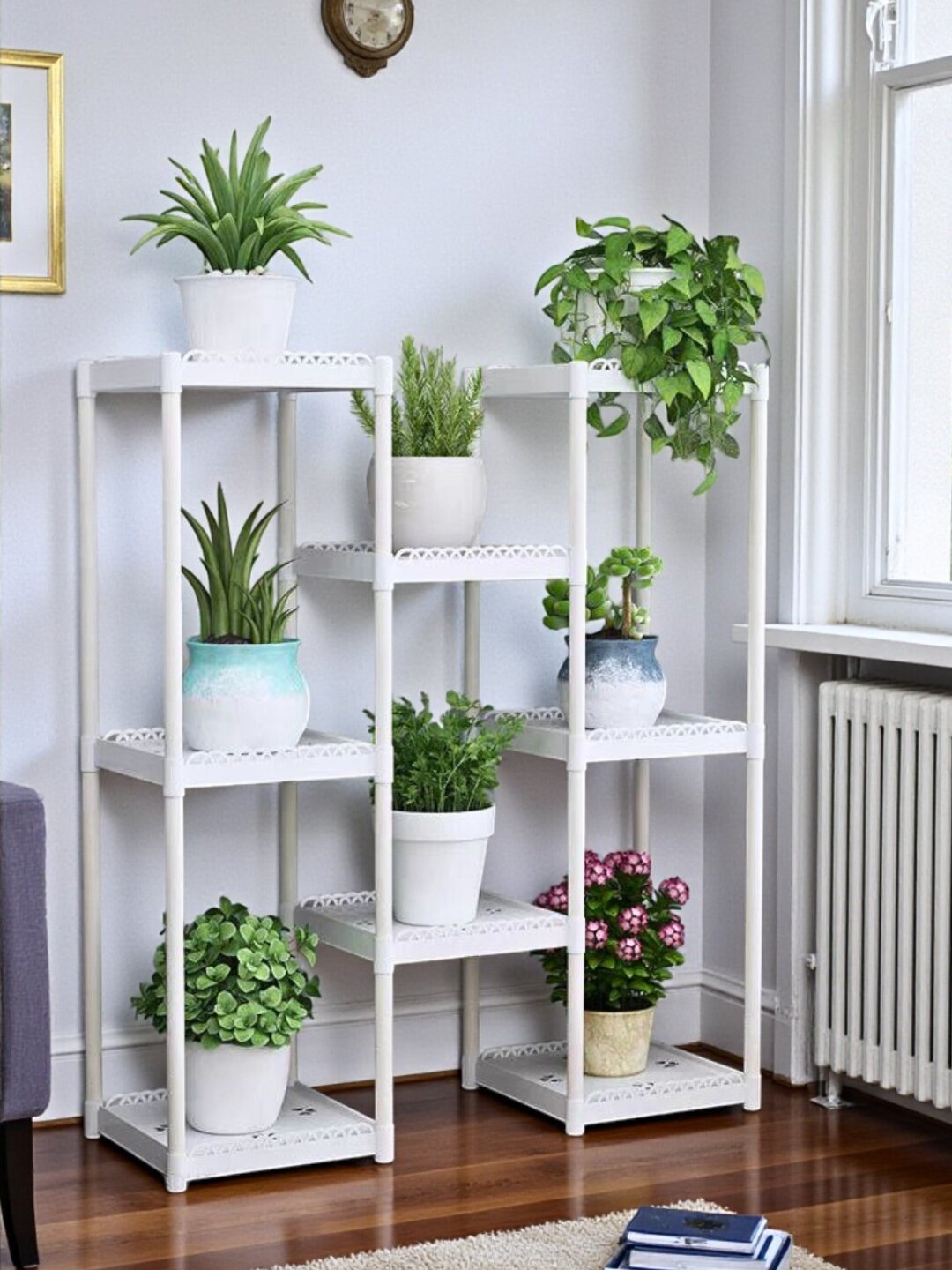 Многослойная металлическая подставка, для цветочных растений, в гостиную