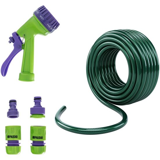 Набор поливочный Palisad (шланг 3/4 15 м пистолет семь режимов адаптер) 67422