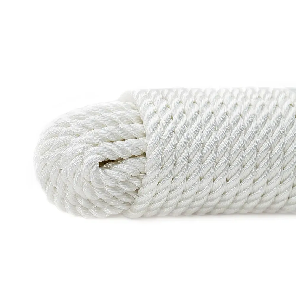 Канат крученый якорный 10 мм, длина 45 м, тест 1900 кг, цвет белый — фото 1