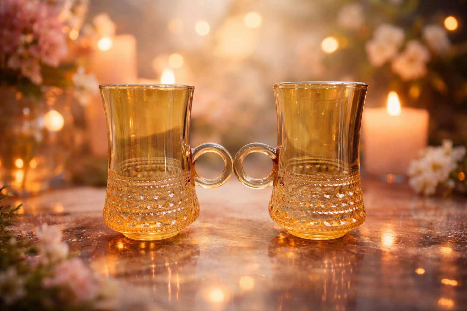 Набор турецких стаканчиков чашек для чая, армуды, бардак , 6 штук — фото 1