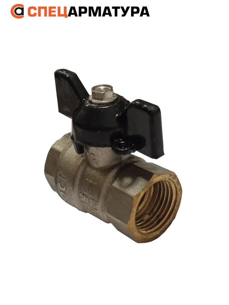 Кран шаровый латунный 1/2" LD Pride 47.15. В-В. Б Ду15 бабочка (4МПа, Т150, L49)