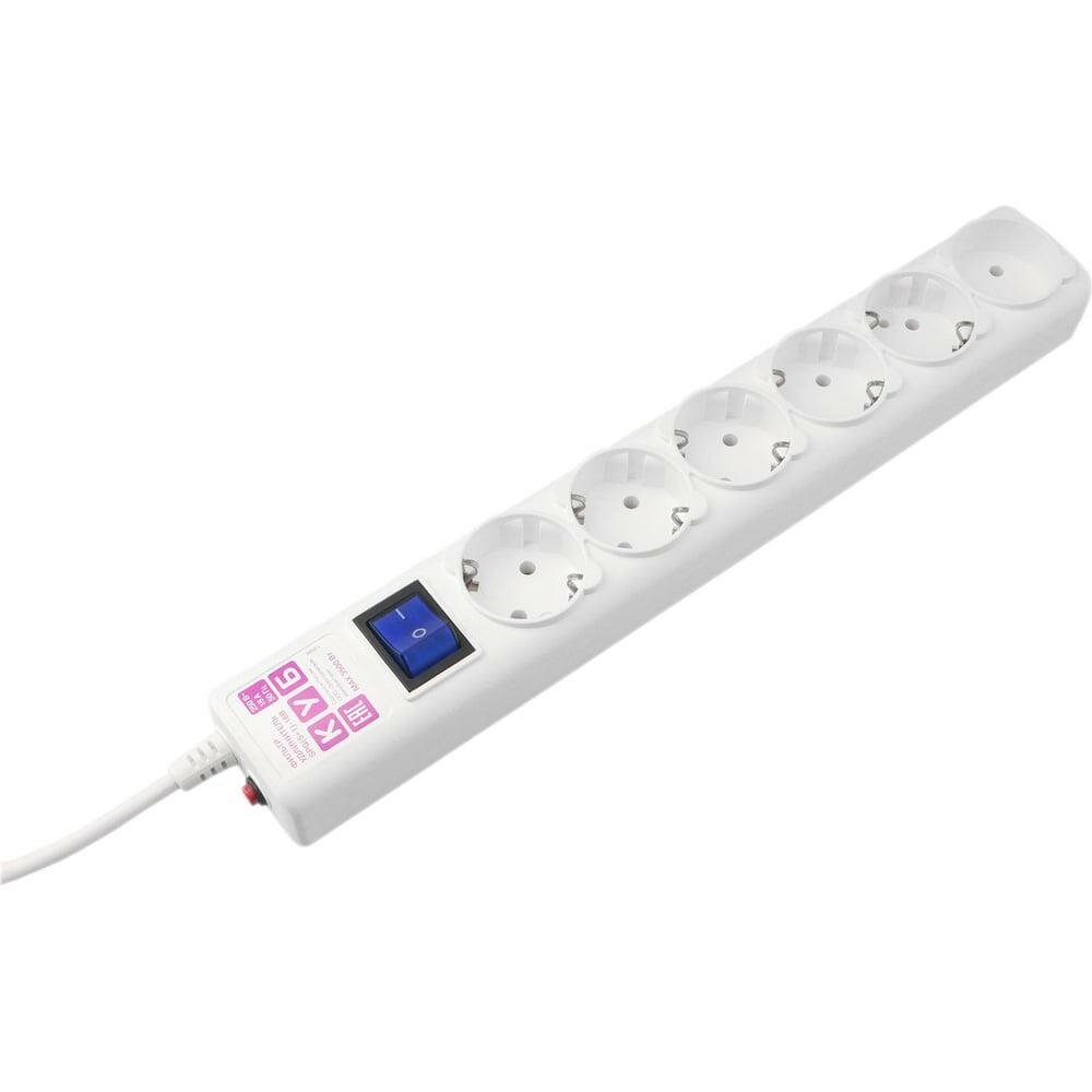 Фильтр-удлинитель Power Cube PC 5м 6р, бел. 16А/3,5кВт SPG(5+1)-16B-5М — фото 1