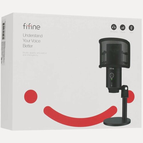 Изображение товара Микрофон Fifine K683B, проводной, настольный, jack 3.5 мм, черный