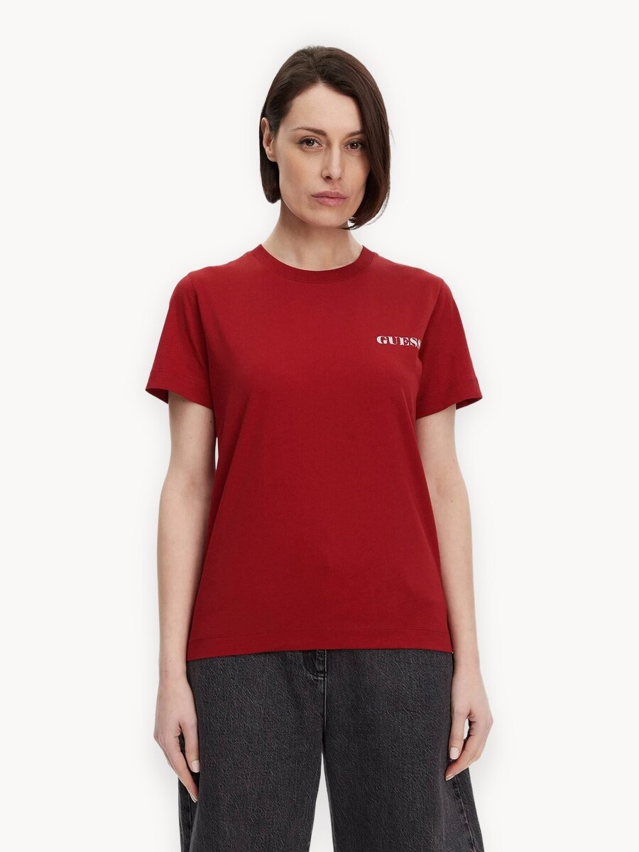 Футболка GUESS SS CN AMERICAN PRINT, размер M, красный