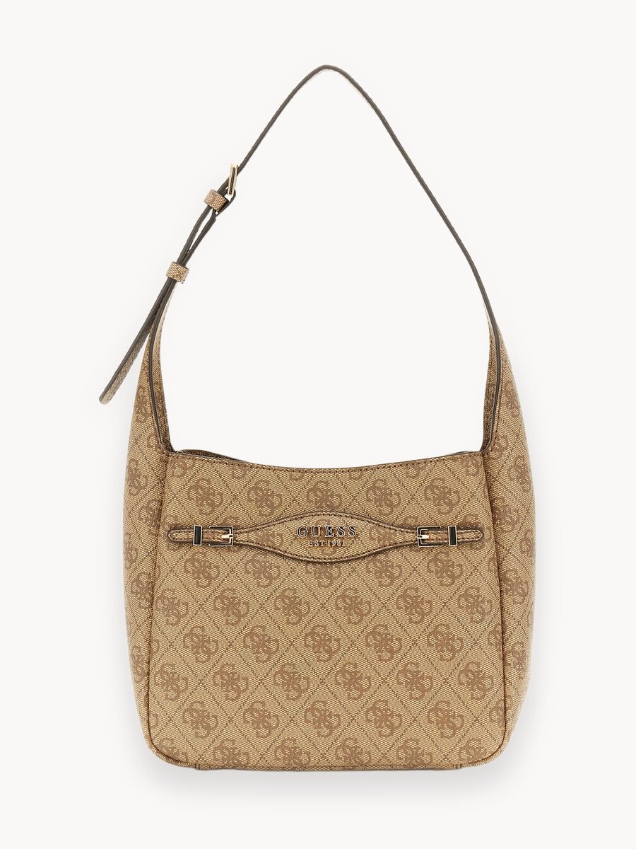 Сумка тоут GUESS, фактура зернистая, бежевый