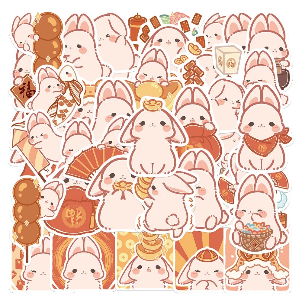 Набор граффити-наклеек с кроликами Rspctou 10/30/50 шт. 10PCS