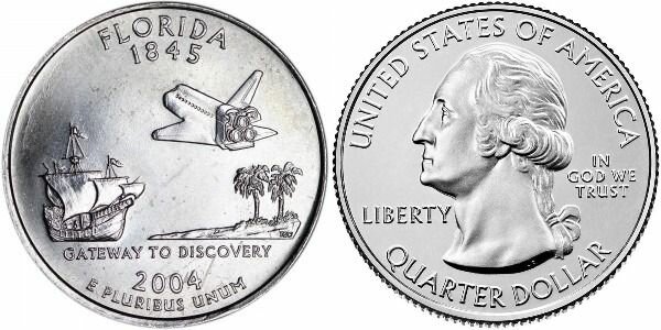 США 25 центов 2004 Квотеры 50 штатов - Флорида