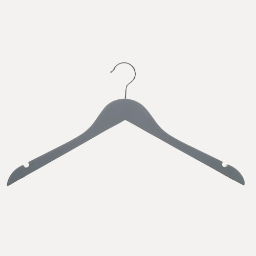 Изображение товара Вешалка-плечики, 44 см, 4 шт, без перекладины, дерево, серая