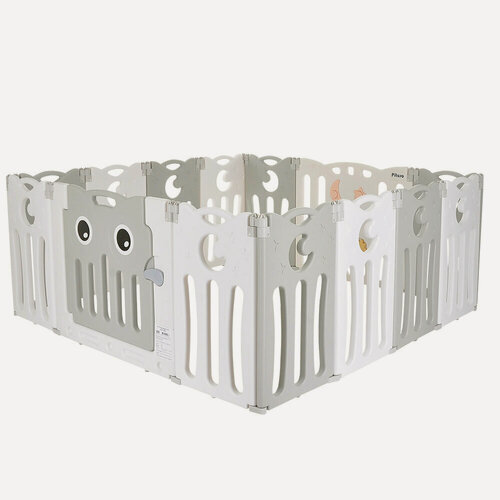 Изображение товара Манеж детский игровой усиленный / манеж-ограждение большой Pituso Сова Серый/белый