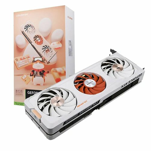 Видеокарта Colorful RTX4060Ti MEOW-ORG 8GB-V GDDR6 128bit 3xDP HDMI 3FAN RTL 5447400₽