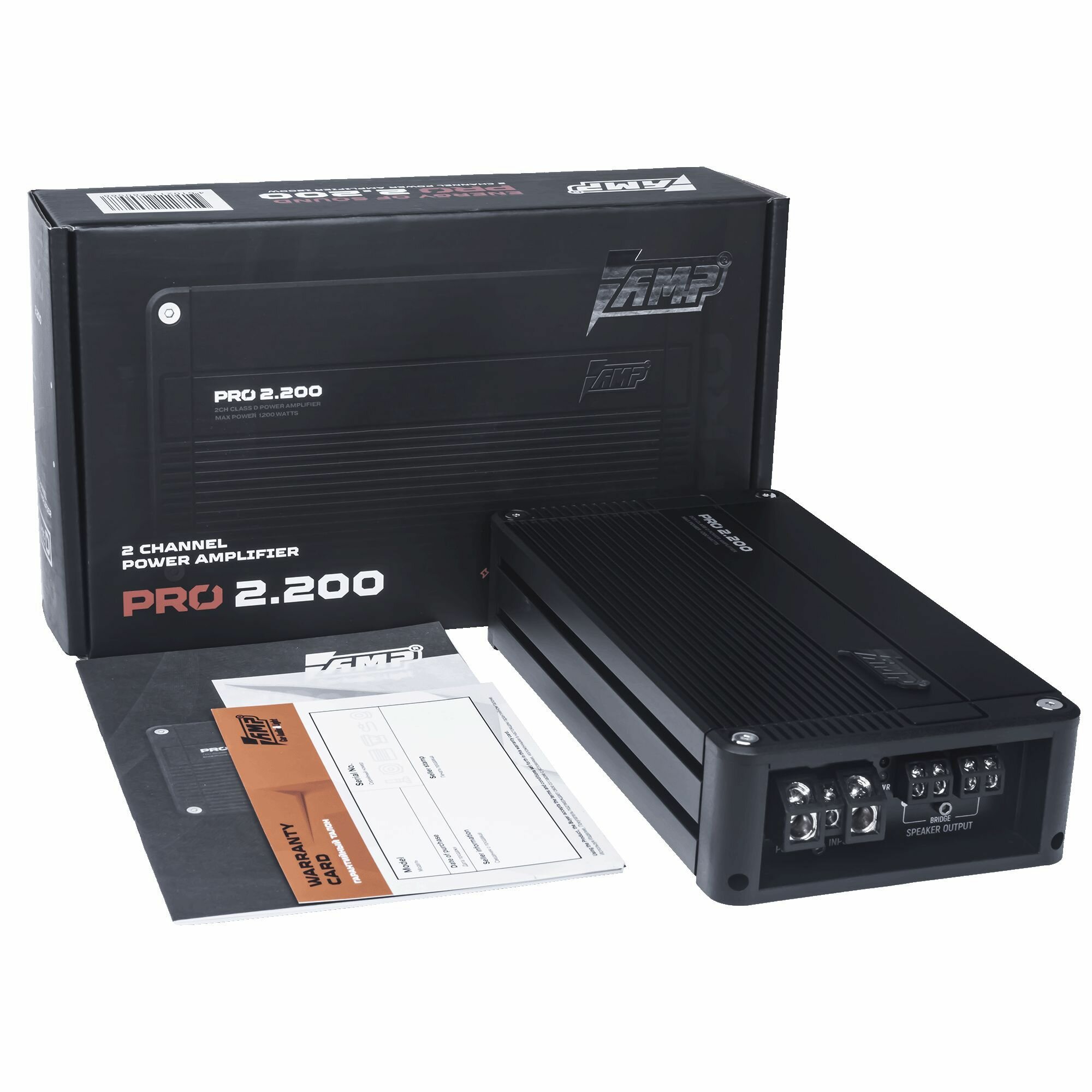 Усилитель автомобильный AMP PRO 2.200, 300Вт (2Ом), 2 канала