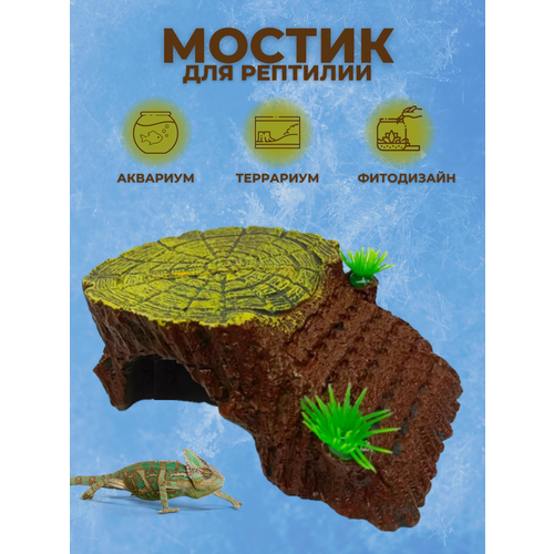 Мостик для черепахи Мост для черепах декорации в аквариум 12х8х5см