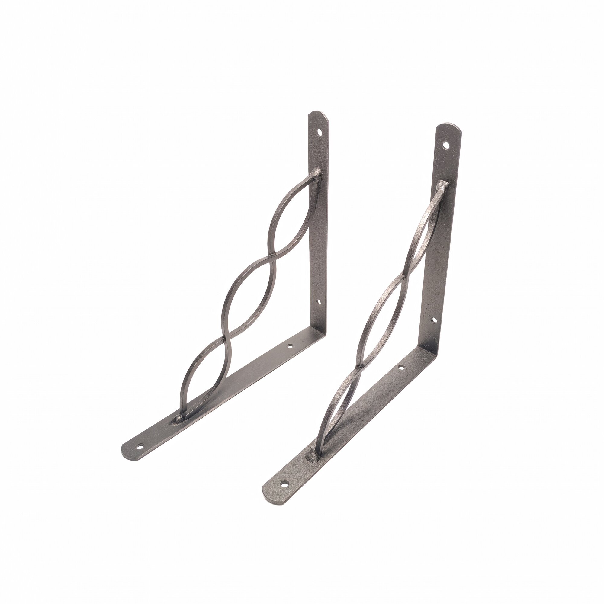 Кронштейн для полки, декоративный, стальной, 200х200мм, чёрный, 2 шт. — фото 1