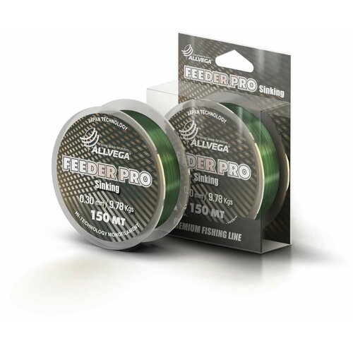 Монофильная леска ALLVEGA FEEDER PRO, 150 м, 9.8 кг, dark green, 1 шт.