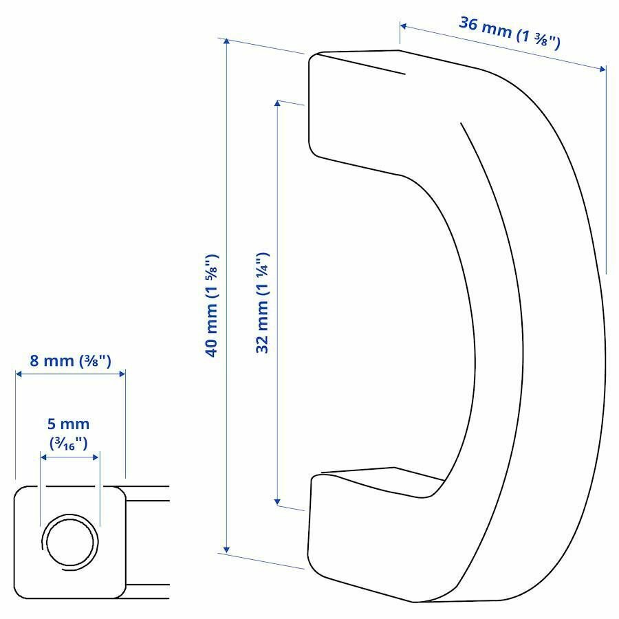 Ручка мебельная для шкафа IKEA BORGHAMN боргхамн, 40 мм — фото 1