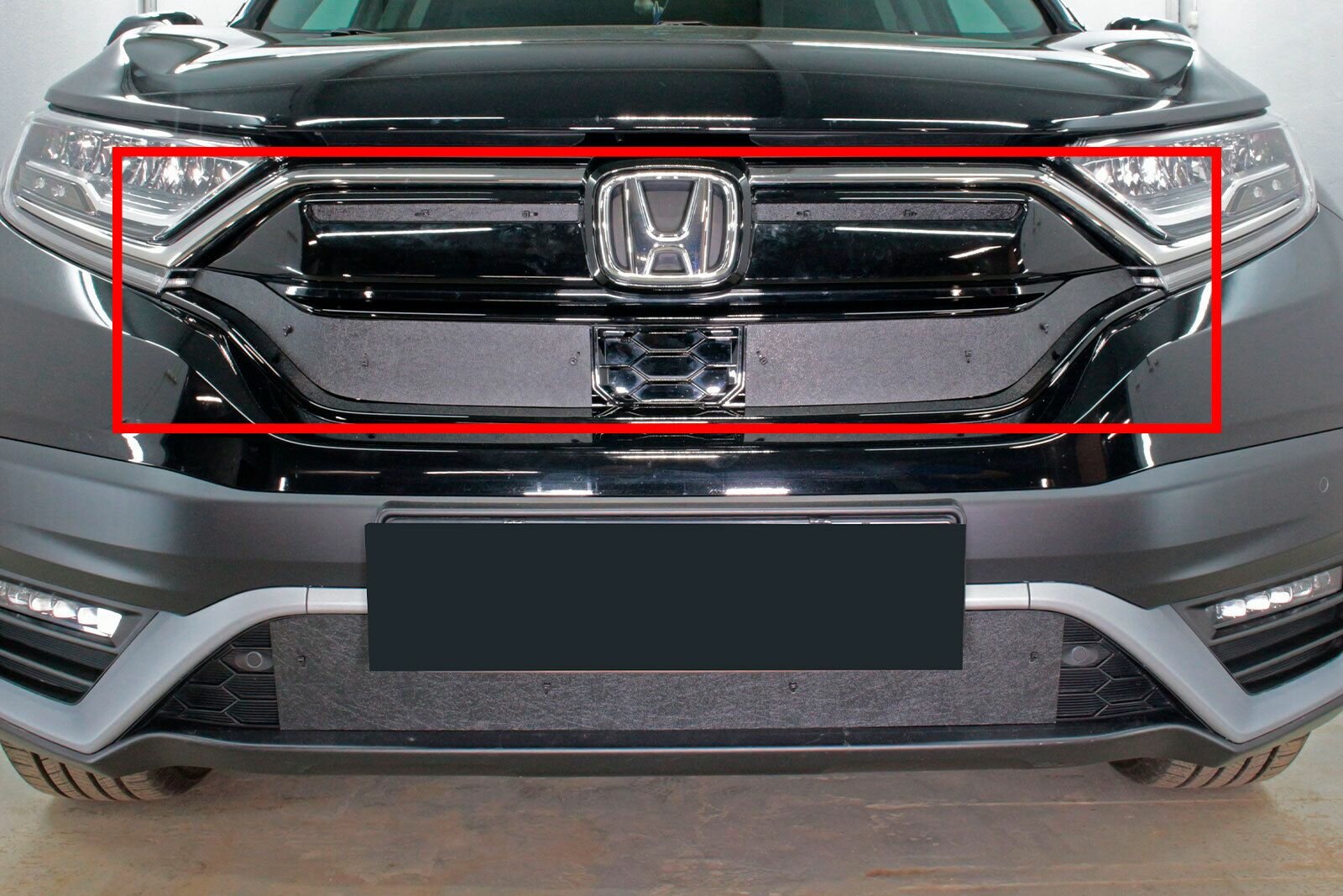 Зимняя защита на стяжках для Honda CR-V (V рестайлинг ) 2019- (4шт) верх
