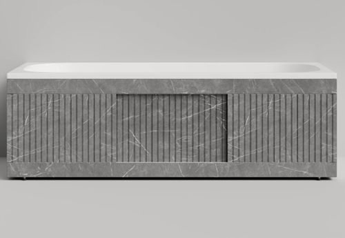 Изображение товара Экран под ванну "Рифленый" 170, влагостойкий, рифленая поверхность, мрамор грей