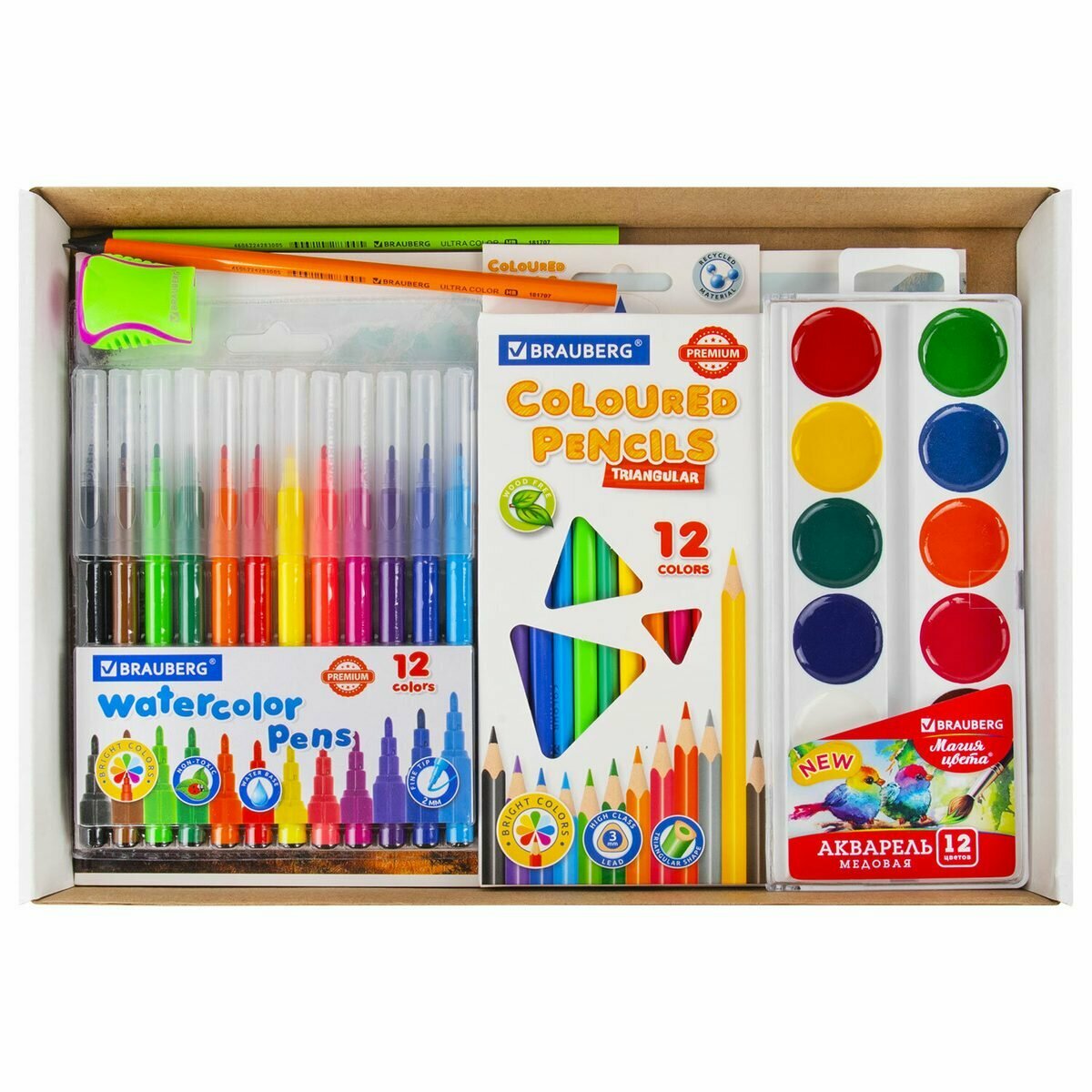 Набор для рисования и творчества Brauberg "6 предметов плюс Альбом в Подарок!" (881006)