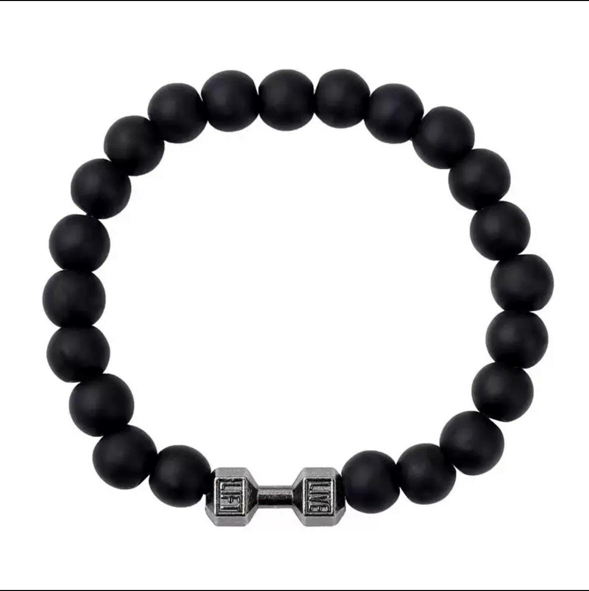 Плетеный браслет, размер 6 см, черный — фото 1