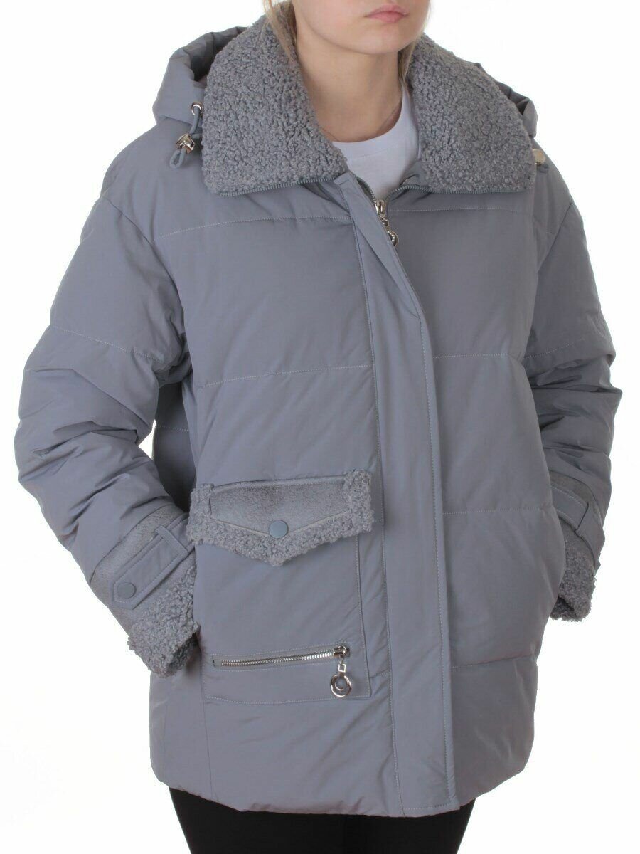 Пуховик  Базовая коллекция размер 54/56 серо-голубой