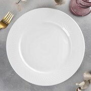 Тарелка фарфоровая обеденная Wilmax "Юлия Высоцкая", d=25.5 см, цвет белый