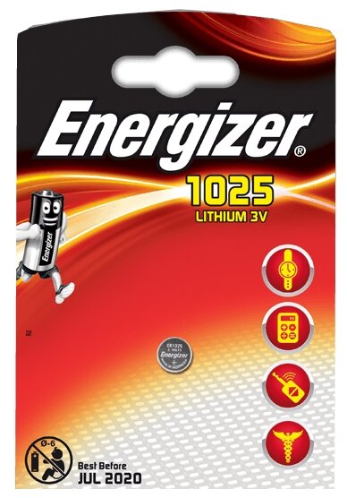 Батарейка Energizer CR1025, в упаковке: 1 шт.