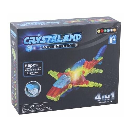 светящийся конструктор crystaland 4 в 1 животные 48 дет Конструктор Crystaland Lighted Brix 99011 Животные 4 в 1, 66 дет.