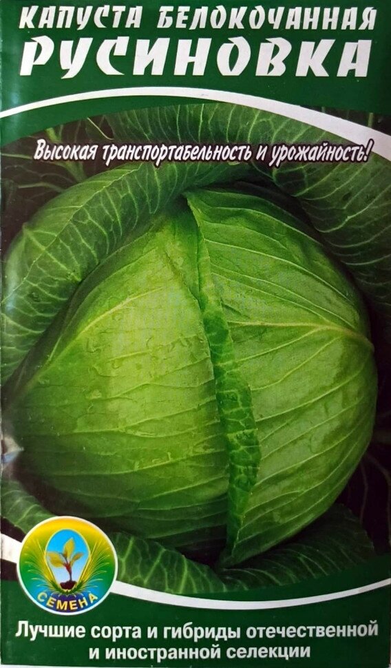 Семена Капуста Белокочанная Русиновка среднеспелая 0,5 г