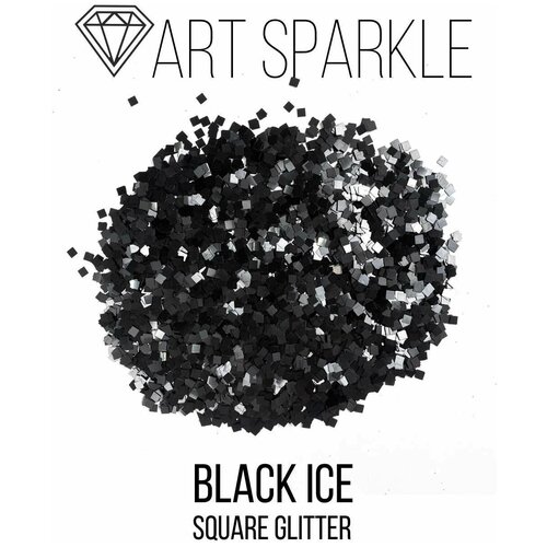 Глиттер серии Square Glitter Black Ice, 25гр