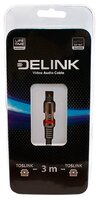 Кабель Delink TosLink - TosLink 1 м серый