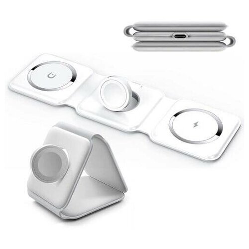 Зарядка 3 в 1/Беспроводное зарядка/белая